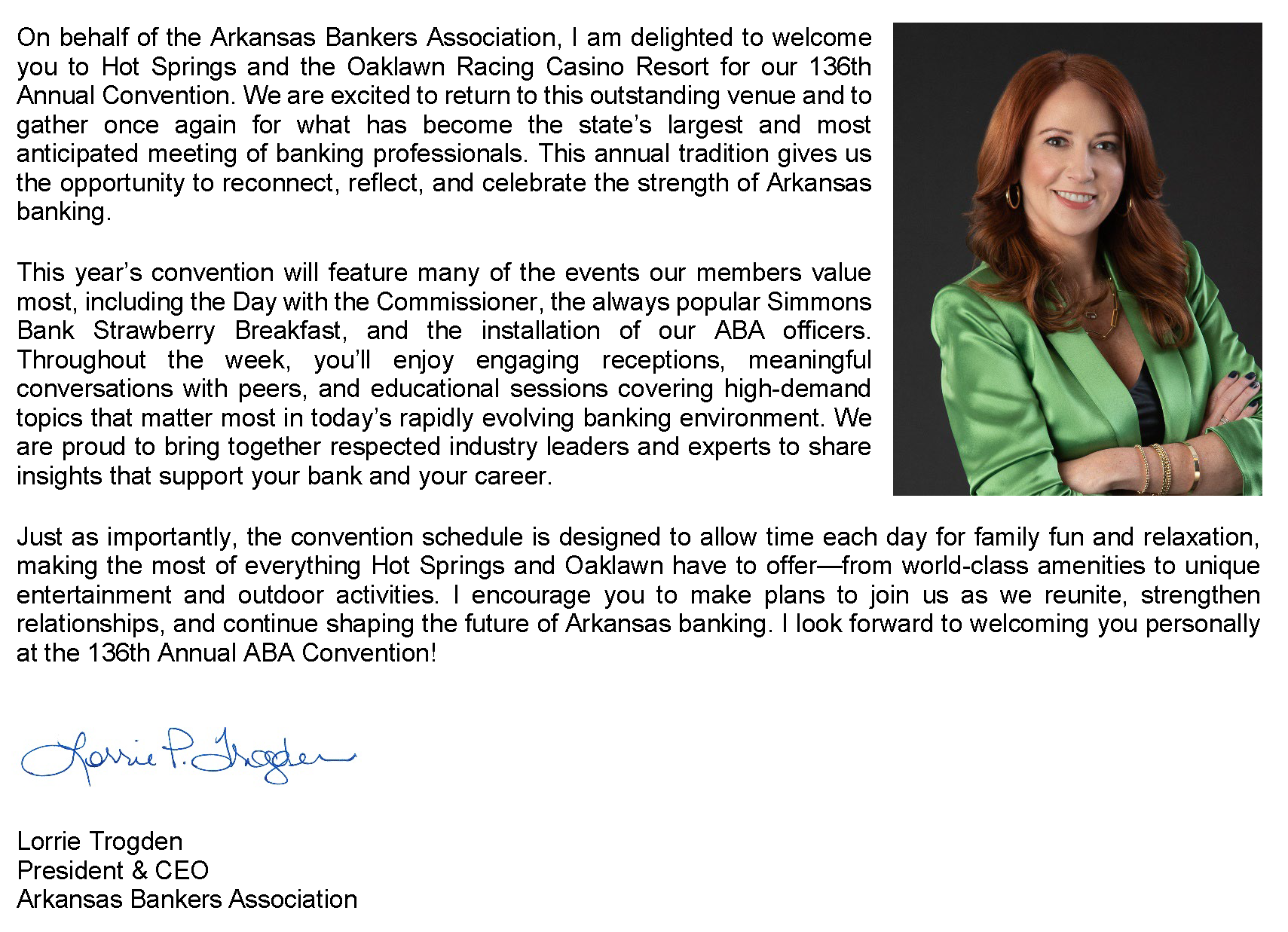 Click for Convention Message from the ABA President & CEO